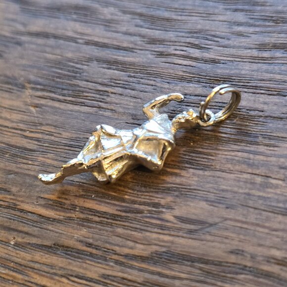 Vintage Sterling Silver Scottish Highland Dancer Pendant (360 degree sculpted) - Picture 3 of 5